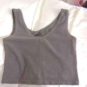 Cropped John Galt top grey